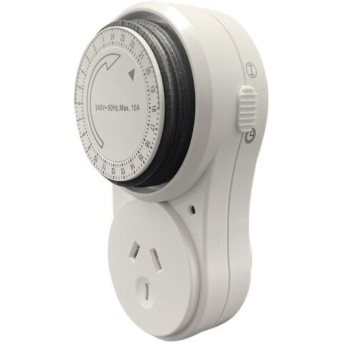 A white appliance timer.