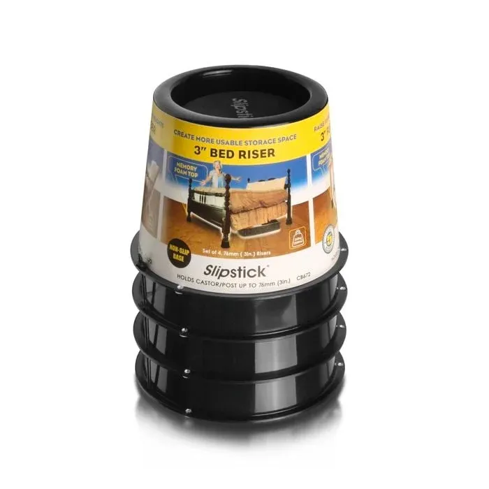 Stacked bed raisers.