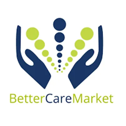 Blue and green better care market logo.