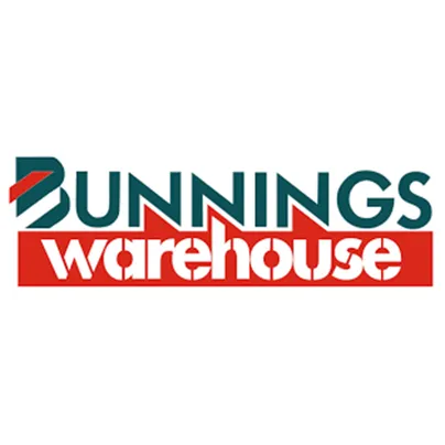 Green and red bunnings logo.