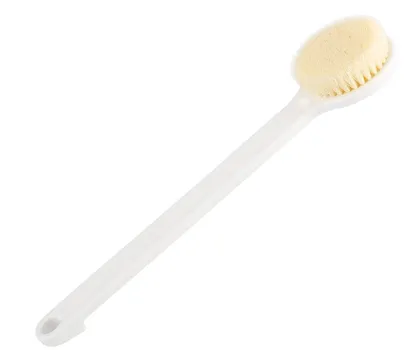 A long-handled bath brush.