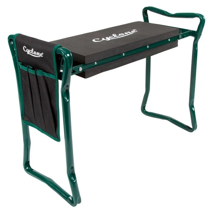 A garden kneeler and seat in the seat position.