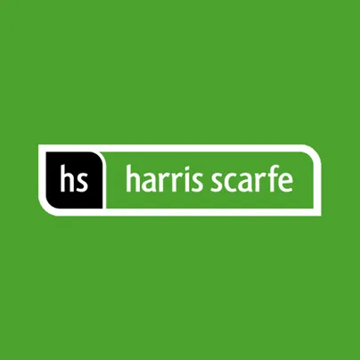 Green Harris Scarfe logo.