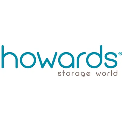Blue and white howards storage logo.