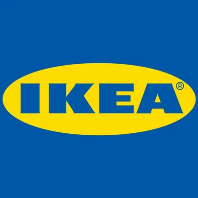 Blue and yellow Ikea logo.