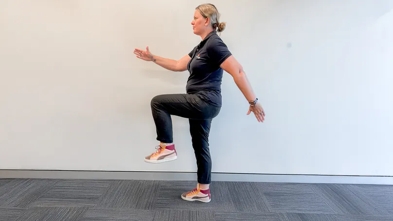 Image of woman marching on the spot