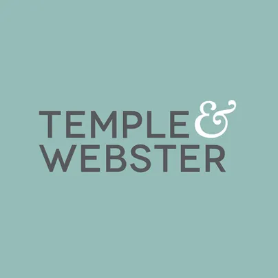 Green, grey, and white Temple & Webster logo.