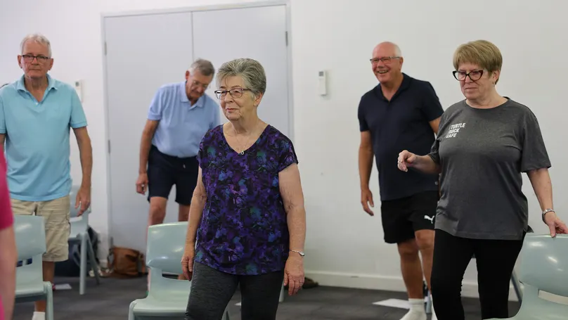 older men and women chair exercises
