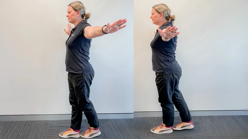 woman walking toe to heel