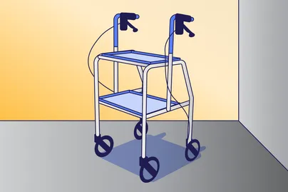 walker with trays illustration