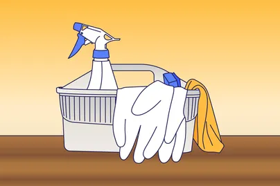 laundry cleaning materials illustration