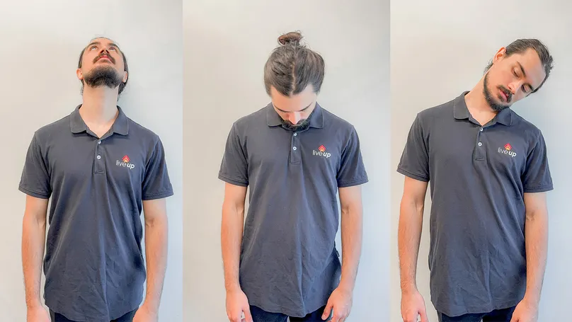 man doing neck stretches