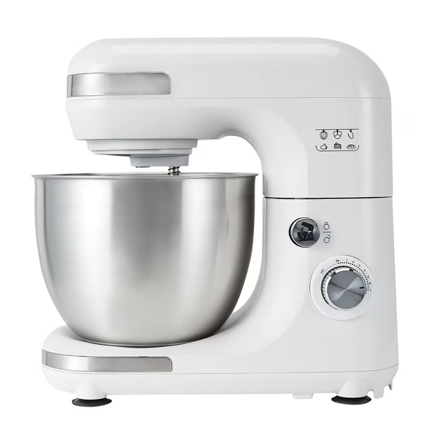 A closed stand mixer.